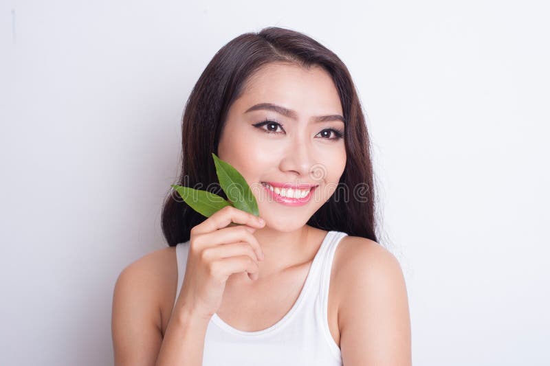 Attractive asian woman skin care image. Attractive asian woman skin care image