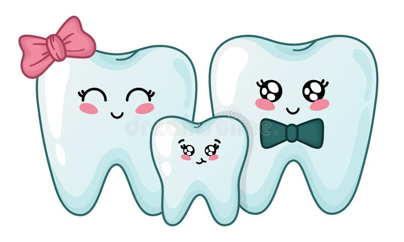 Cuidado dental de Kawaii ilustración del vector. Ilustración de lindo -  149034269