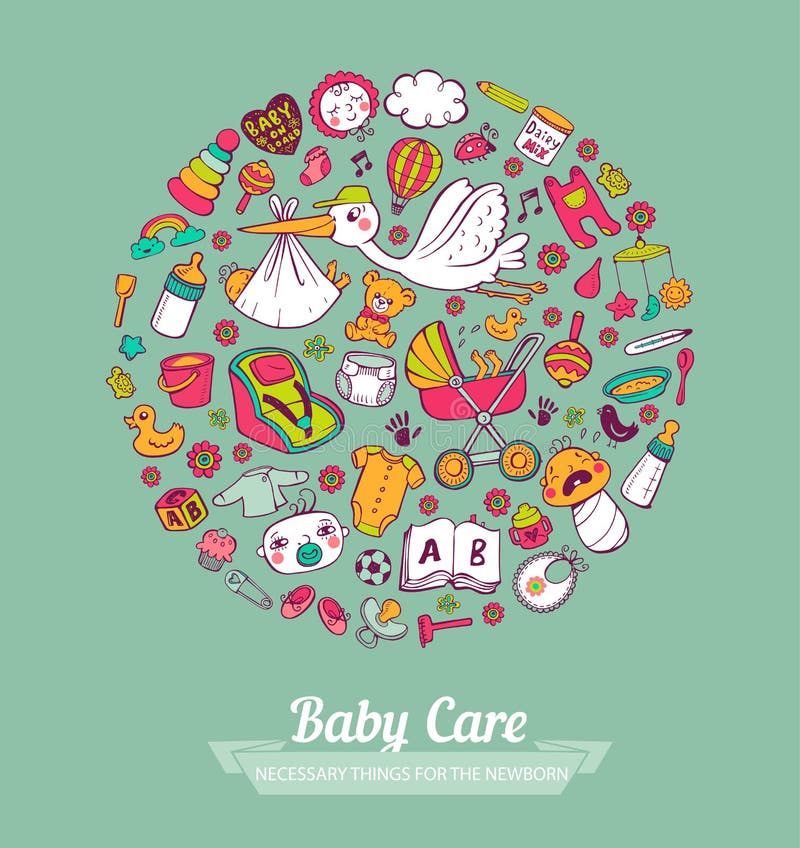  Cuidado do bebê ilustração royalty free