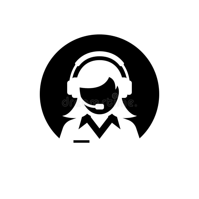 Cuidado femenino del servicio de asistencia/del cliente/icono de la silueta del servicio de atención al cliente/del administrador ilustración del vector Cuidado femenino del servicio de asistencia/del cliente/icono de la silueta del servicio de atención al cliente/del administrador ilustración del vector