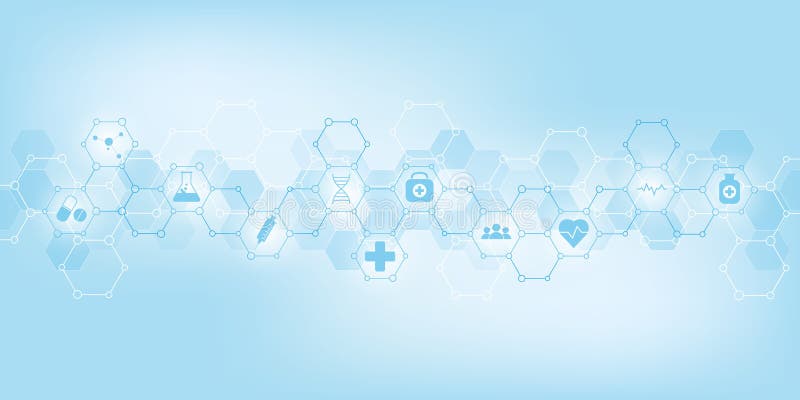 Cuidados médicos e fundo médico com ícones e símbolos lisos Conceito da tecnologia da ciência, da medicina e da inovação ilustração stock Cuidados médicos e fundo médico com ícones e símbolos lisos Conceito da tecnologia da ciência, da medicina e da inovação ilustração stock