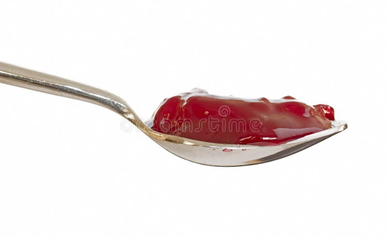 Cuillère de confiture de framboise photographie stock Cuillère de confiture de framboise photographie stock