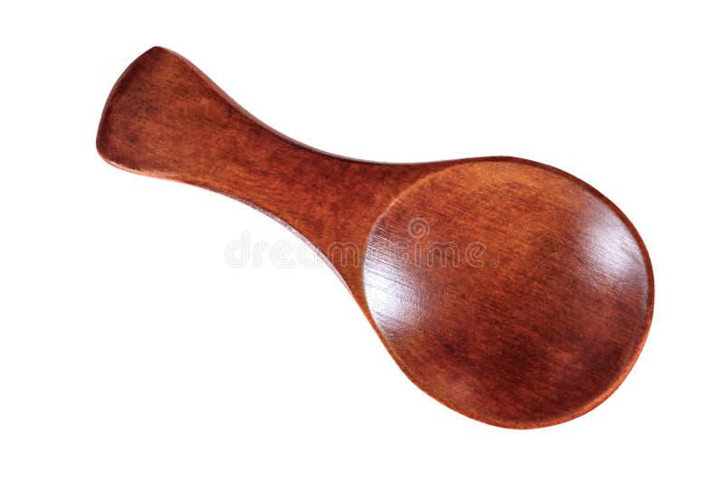 Cuillère en bois minuscule d'isolement sur le fond blanc, photo aérienne photographie stock libre de droits Cuillère en bois minuscule d'isolement sur le fond blanc, photo aérienne photographie stock libre de droits