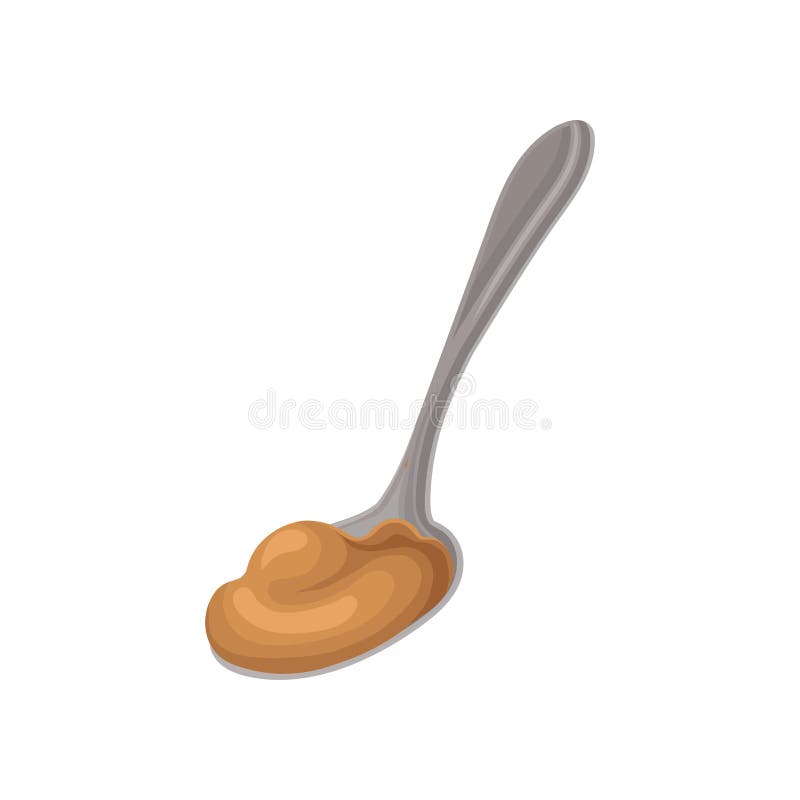 Cuillère grise avec le beurre d'arachide doux Nutrition saine Élément plat de vecteur pour faire de la publicité ou emballage de illustration de vecteur Cuillère grise avec le beurre d'arachide doux Nutrition saine Élément plat de vecteur pour faire de la publicité ou emballage de illustration de vecteur