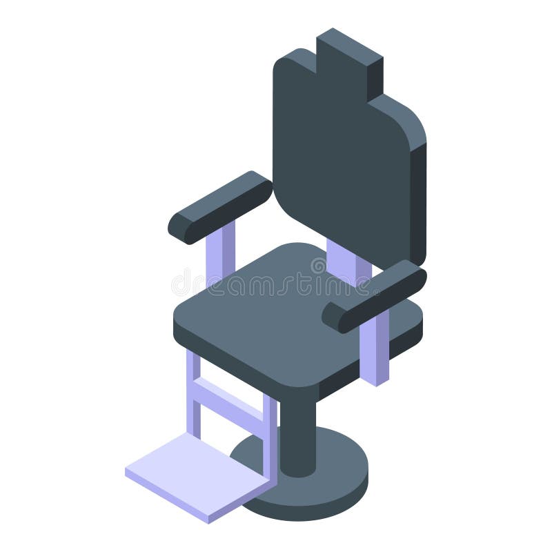 Leather black barber chair icon isometric vector. Work furniture. Massage object. Leather black barber chair icon isometric vector. Work furniture. Massage object