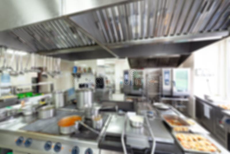 Cuisine of Restaurant. Chrome Kitchen Equipment Cafe Stock Image Image of production, cafe