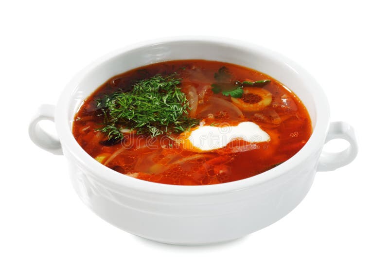 Cuisine russe et ukrainienne - potage Solyanka photo libre de droits Cuisine russe et ukrainienne - potage Solyanka photo libre de droits