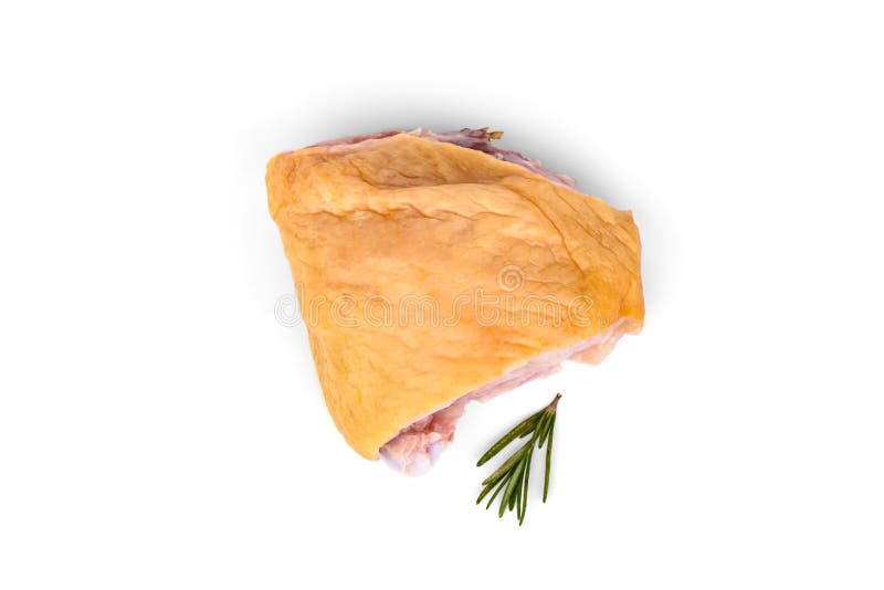 Smoked chicken thigh isolated on white background. Smoked chicken thigh isolated on white background