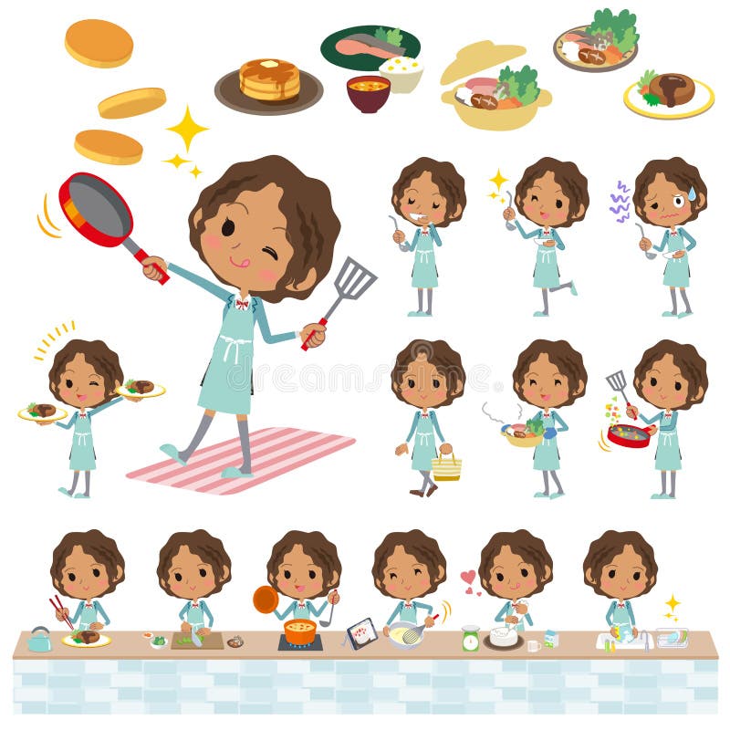 Cuisson noire de fille d'école illustration stock Cuisson noire de fille d'école illustration stock