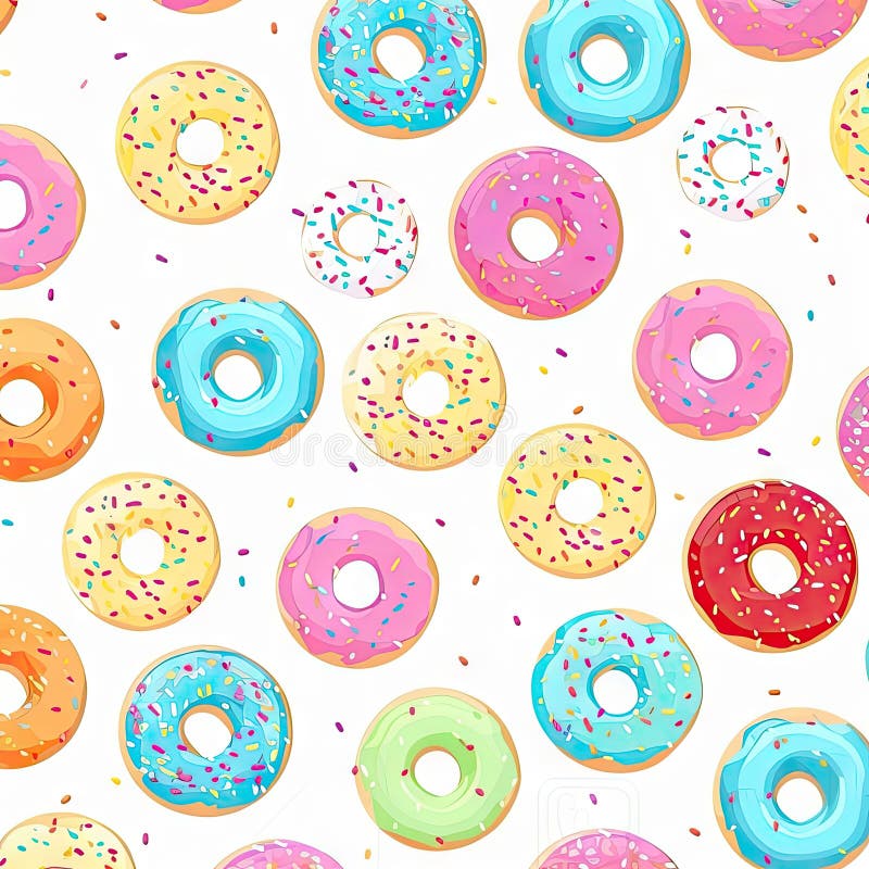 Cukierki posypywane teksturą tło pączki tęczowe posypywanie wzór słodki kolor szkliwo baner ilustracja wektor