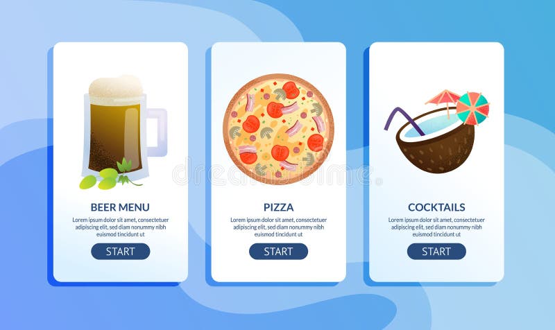 Cukierniani lub Restauracyjni Płascy Wektorowi sieć sztandary Ustawiający ilustracja wektor Cukierniani lub Restauracyjni Płascy Wektorowi sieć sztandary Ustawiający ilustracja wektor