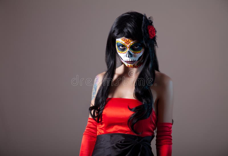 Sugar skull girl, Day of the Dead, Halloween. Sugar skull girl, Day of the Dead, Halloween