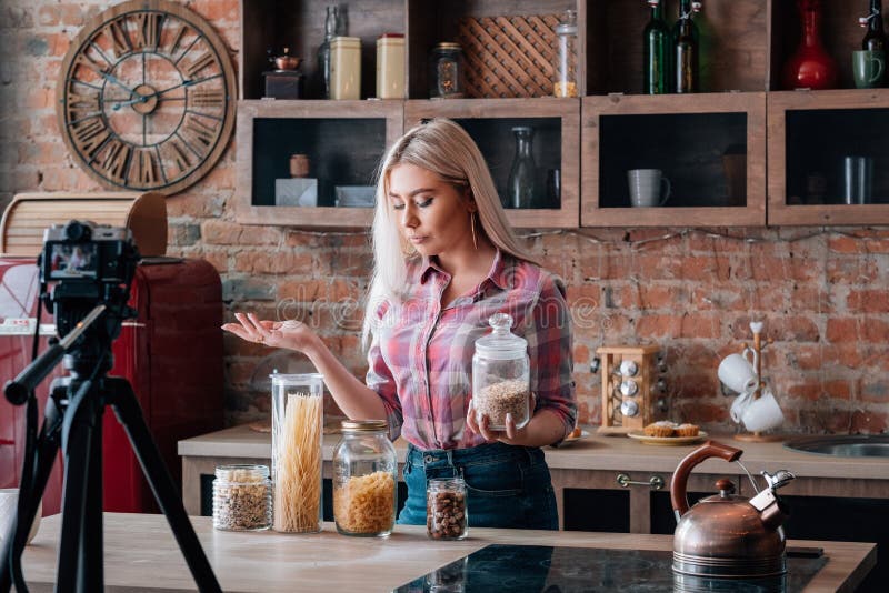 Culinary blog female cooking hobby video tutorial stock images Culinary blog female cooking hobby video tutorial stock images