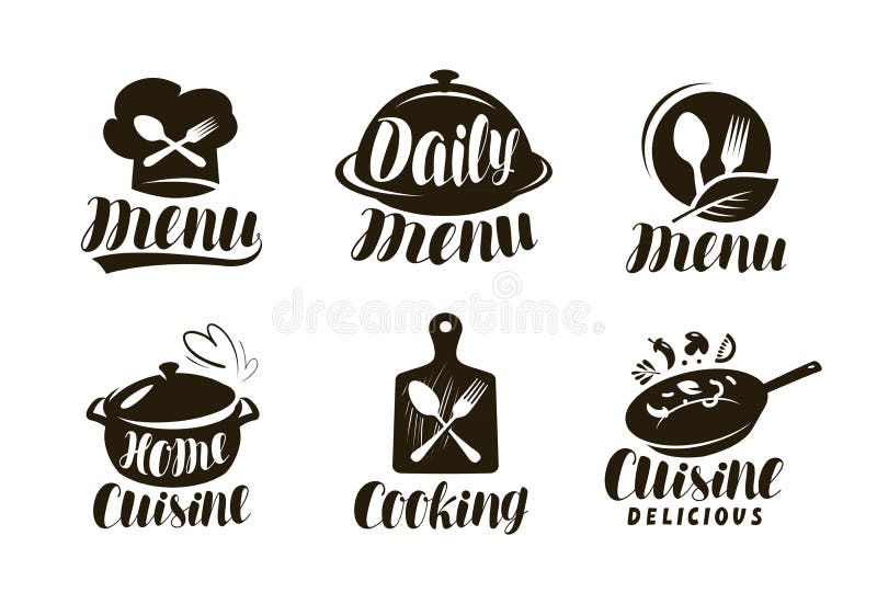 Culinária, cozinhando o logotipo ou a etiqueta Grupo de crachás para o projeto do menu do restaurante Rotulação do vetor ilustração royalty free Culinária, cozinhando o logotipo ou a etiqueta Grupo de crachás para o projeto do menu do restaurante Rotulação do vetor ilustração royalty free