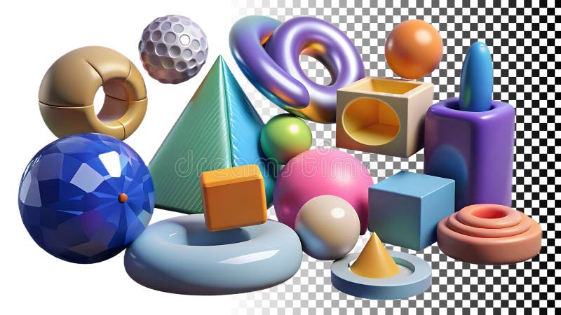 Culoare abstractă forme geometrice jucăușă png imagine transparentă Generative AI stock illustration