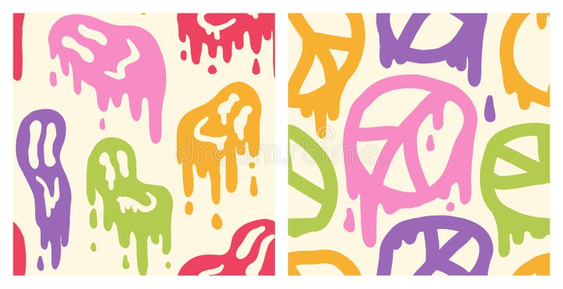 Culoare zâmbet set de pace royalty free illustration