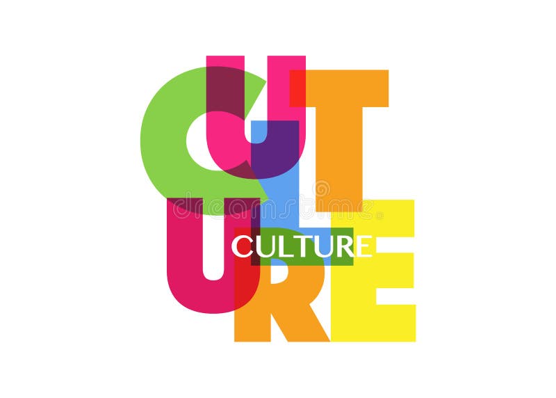 Culture concept letters banner, colorful vector typography logo, isolated on white background