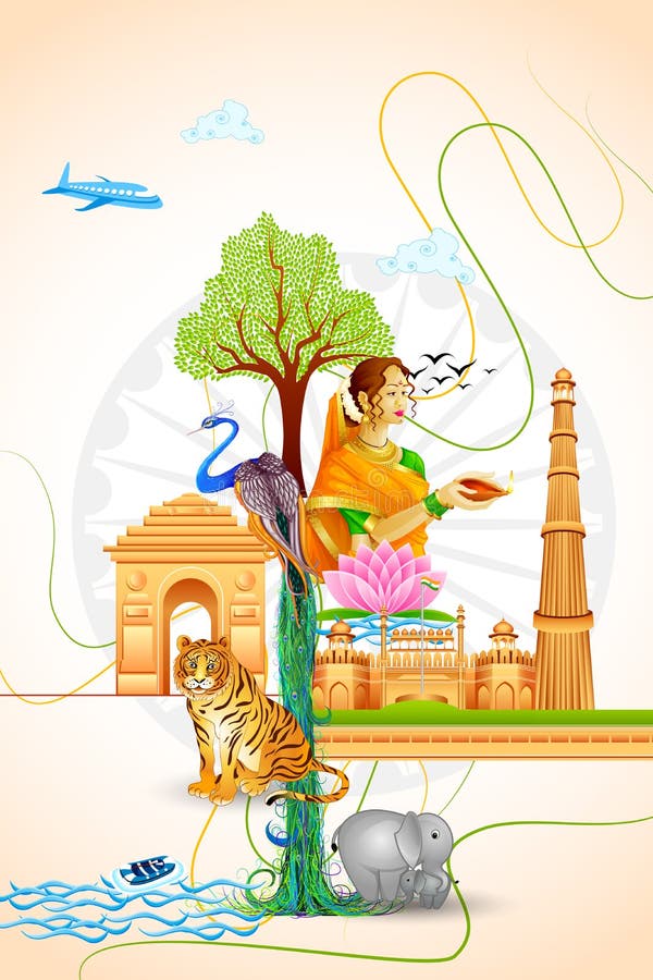 Culture of India vector illustration Culture of India vector illustration
