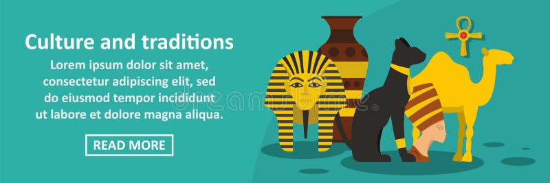 Culture and traditions egypt banner horizontal concept royalty free illustration