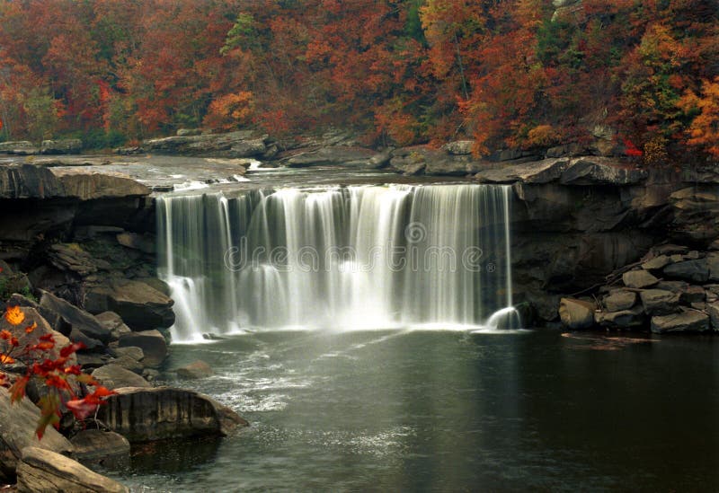 Cumberland Falls(also known as niagra falls of the south) during fall. Cumberland Falls state park in Kentucky. Cumberland Falls(also known as niagra falls of the south) during fall. Cumberland Falls state park in Kentucky