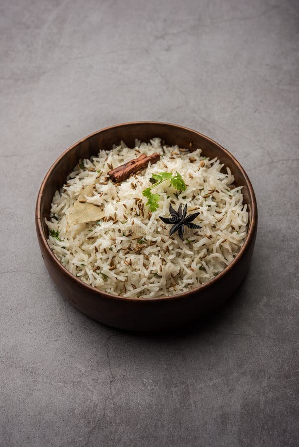Jeera Rice Basmati Rice Flavored with Fried Cumin Seeds and Basic