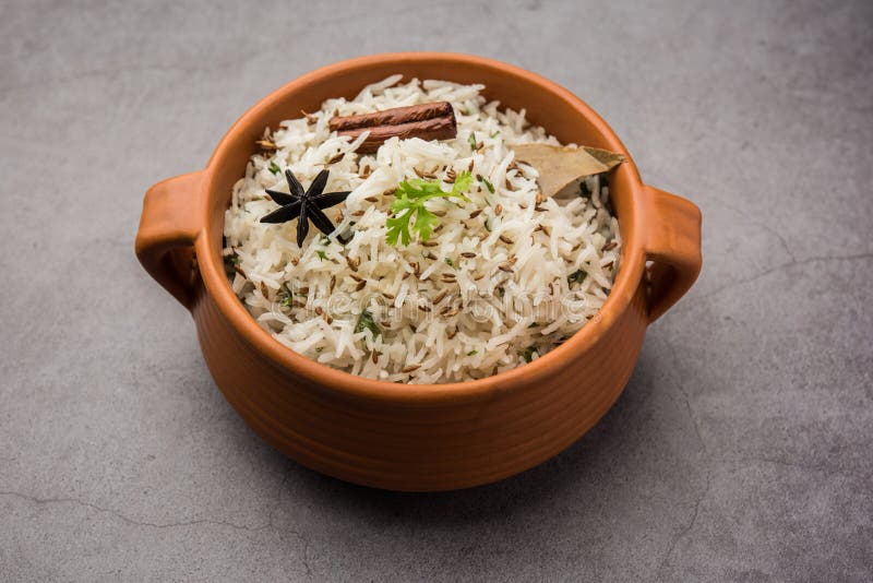 Jeera Rice Basmati Rice Flavored with Fried Cumin Seeds and Basic