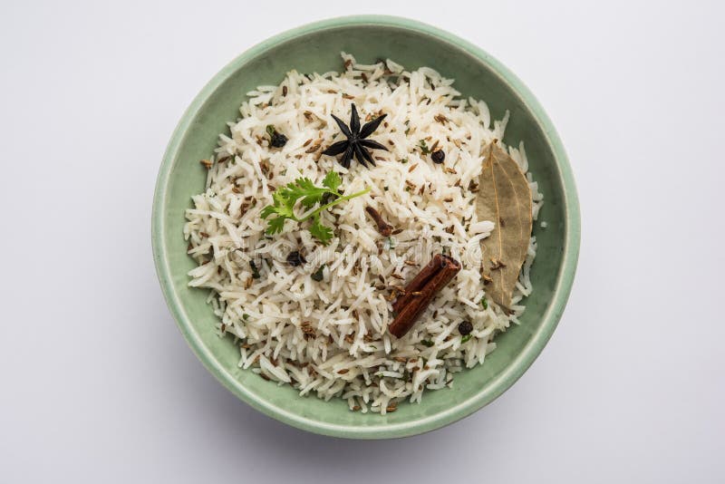 Jeera Rice Basmati Rice Flavored with Fried Cumin Seeds and Basic