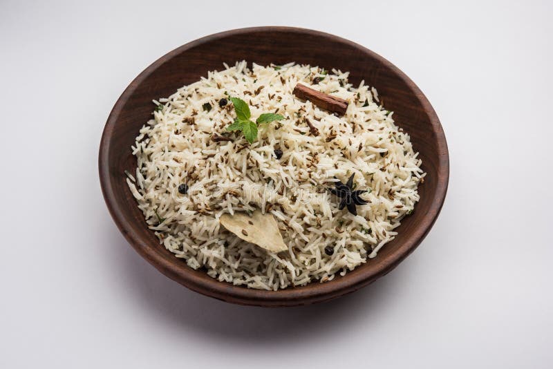 Jeera Rice Basmati Rice Flavored with Fried Cumin Seeds and Basic