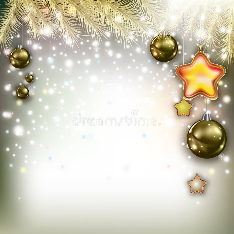 Cumprimento abstrato do Natal com decorações ilustração do vetor