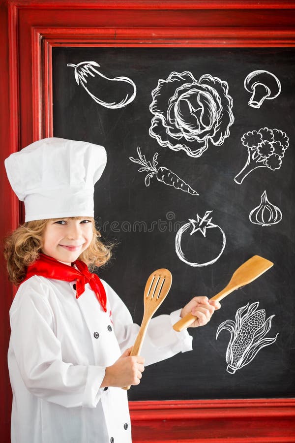 Cuoco del cuoco unico del bambino Concetto di affari di ristorante fotografia stock libera da diritti