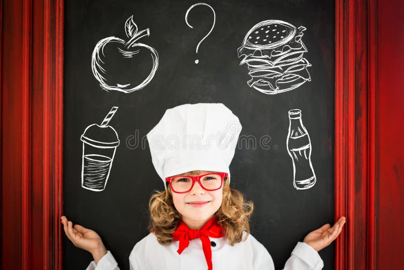 Cuoco del cuoco unico del bambino Concetto di affari di ristorante fotografia stock