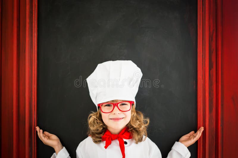 Cuoco del cuoco unico del bambino Concetto di affari di ristorante fotografie stock libere da diritti
