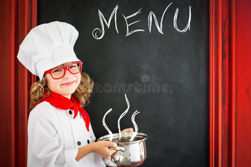 Cuoco del cuoco unico del bambino Concetto di affari di ristorante fotografia stock