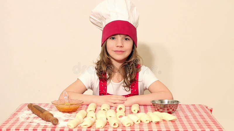 Cuoco della bambina stock footage