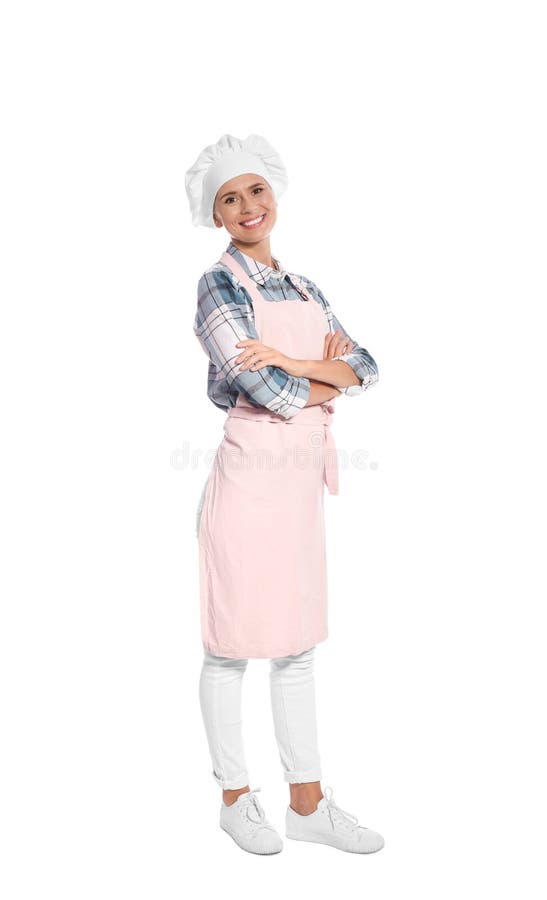 Cuoco unico femminile in grembiule immagini stock libere da diritti Cuoco unico femminile in grembiule immagini stock libere da diritti
