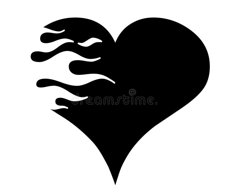 Cuore ardente illustrazione vettoriale Cuore ardente illustrazione vettoriale