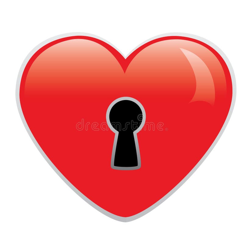 Cuore Con Il Buco Della Serratura Illustrazione Vettoriale