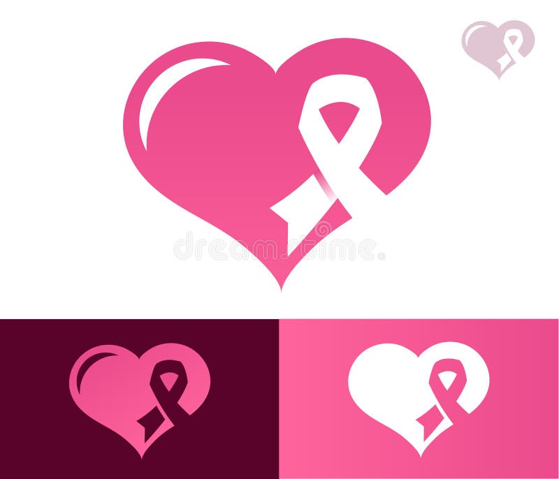 Icona rosa di Awarness del cuore del nastro royalty illustrazione gratis
