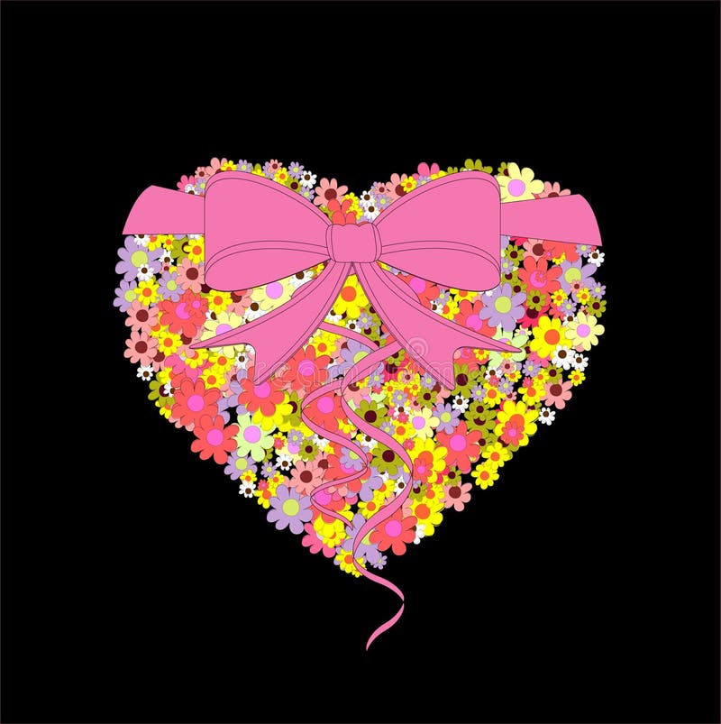 Cuore dei fiori, una cartolina illustrazione vettoriale Cuore dei fiori, una cartolina illustrazione vettoriale