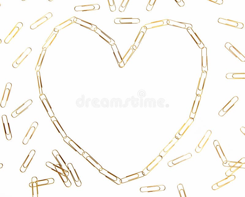 Cuore della clip di carta immagini stock libere da diritti Cuore della clip di carta immagini stock libere da diritti
