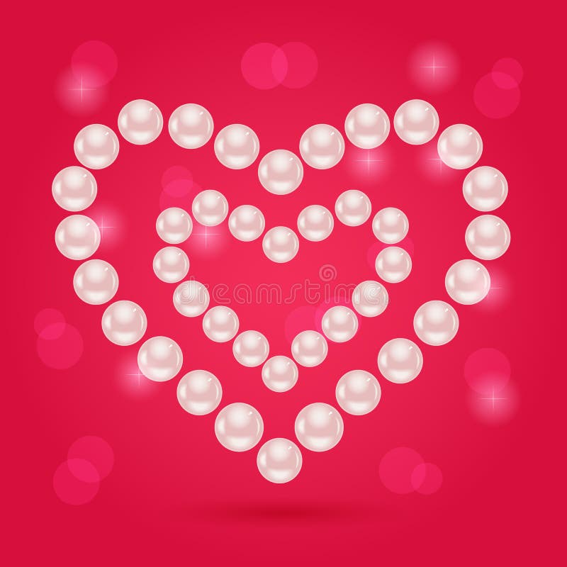 Cuore della perla sul fondo rosa di giorno di Valentaine royalty illustrazione gratis Cuore della perla sul fondo rosa di giorno di Valentaine royalty illustrazione gratis