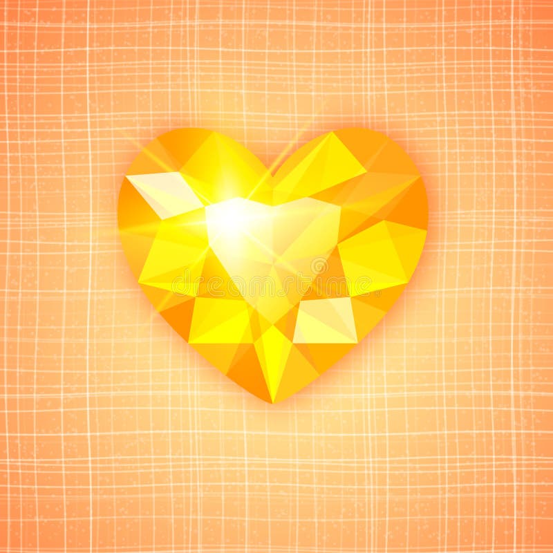 Cuore della pietra preziosa a forma di su fondo strutturato illustrazione vettoriale Cuore della pietra preziosa a forma di su fondo strutturato illustrazione vettoriale