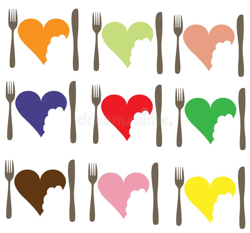 Cuore di amore dell'alimento di amore illustrazione di stock Cuore di amore dell'alimento di amore illustrazione di stock