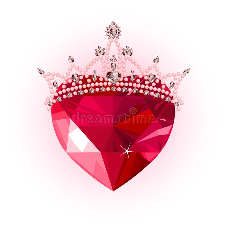 Cuore di cristallo con la parte superiore illustrazione vettoriale Cuore di cristallo con la parte superiore illustrazione vettoriale
