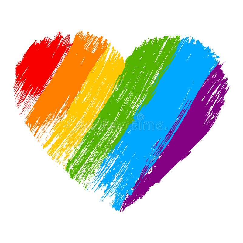 Cuore di lerciume nel colore dell'arcobaleno Simbolo di orgoglio di LGBT