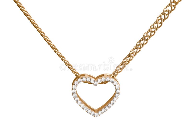 Cuore dorato sulla catena fotografia stock libera da diritti Cuore dorato sulla catena fotografia stock libera da diritti