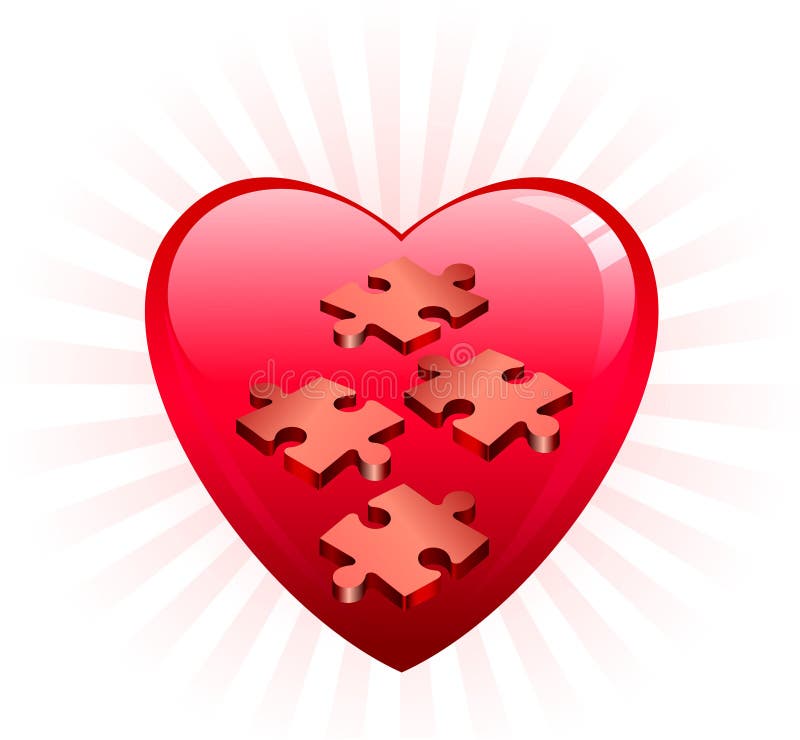 Cuore incompleto Puzle royalty illustrazione gratis