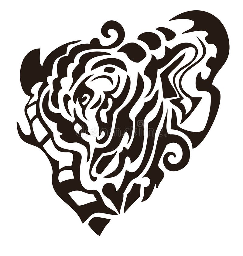 Cuore nero del serpente illustrazione di stock Cuore nero del serpente illustrazione di stock