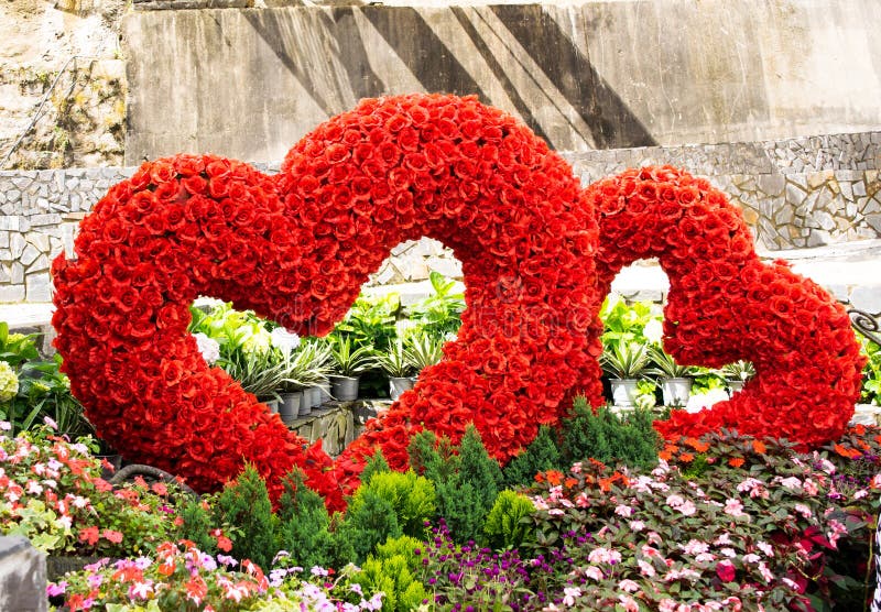 Cuore romantico a forma di cuore con sfondo di rose immagini stock libere da diritti
