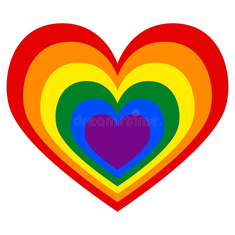 Cuore romantico in un lgbt di colore su un fondo bianco illustrazione di stock Cuore romantico in un lgbt di colore su un fondo bianco illustrazione di stock